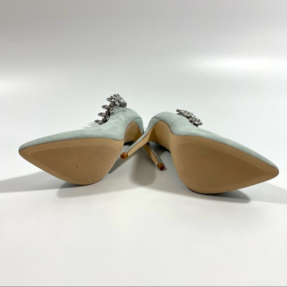 Shoedazzle light blue heels size 7.5 w/beautiful rhinestone strap NWOT - Picture 7 of 7